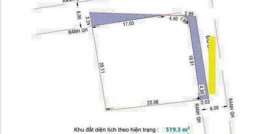 Bán đất 2 MT thổ cư vị trí vàng Thảo Điền – Quận 2 – 519m2 – 73 tỷ